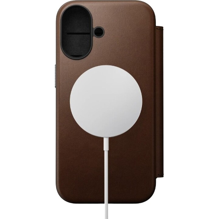 Nomad Leder Flip Cover für iPhone 17, Braun