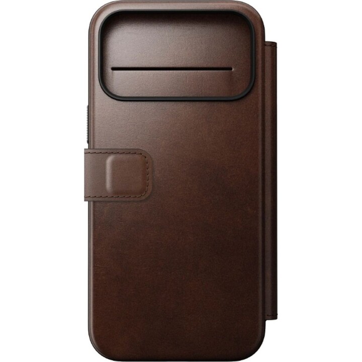 Horween Nomad Leather Flip Cover for iPhone 17 Pro Max, Brown