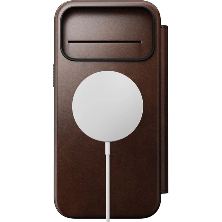 Horween Nomad Leather Flip Cover for iPhone 17 Pro Max, Brown