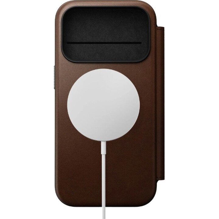 Nomad Leather Flip Cover para iPhone 17 Pro, castanho