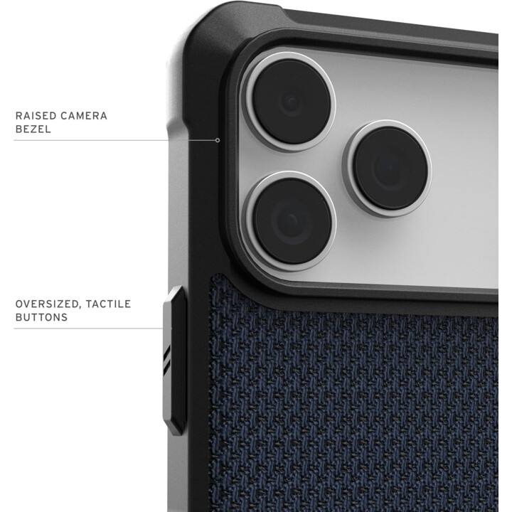 Urban Armor Gear Metropolis LT MS Case Compatible avec iPhone 17 Pro MAX Wireless Charging (Qi) Bleu Kevlar