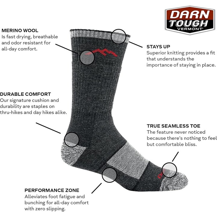 Darn Tough Midweight Hiking Boots with Full Cushioning - Eclipse, Size: M