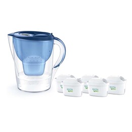 Caraffa filtrante Brita Marella XL + 5 cartucce MaxtraPro PP (3,5 l; blu)