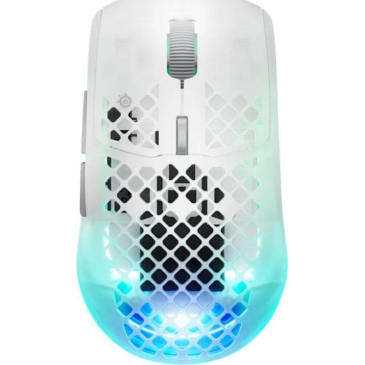 Mouse SteelSeries Aerox 3 Wireless Gen 2 - 26000 DPI Bianco trasparente 6 pulsanti
