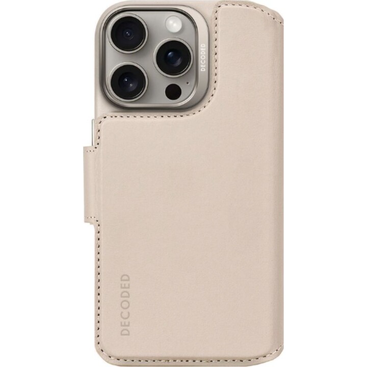 Decoded Detachable Wallet Case for iPhone 16 Pro, Genuine Leather MagSafe Case - Clay