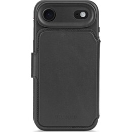 Funda tipo cartera desmontable Decoded para iPhone Air con MagSafe, cubierta desmontable de cuero genuino, Negro