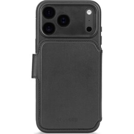 Funda tipo cartera desmontable Decoded para iPhone 17 Pro con MagSafe, cuero genuino Negro
