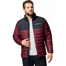 Jaqueta Columbia Powder Lite II - cor vinho escuro/preto, tamanho: G