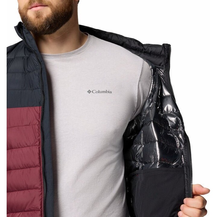 Veste Columbia Powder Lite II - coloris bordeaux foncé/noir, taille : L