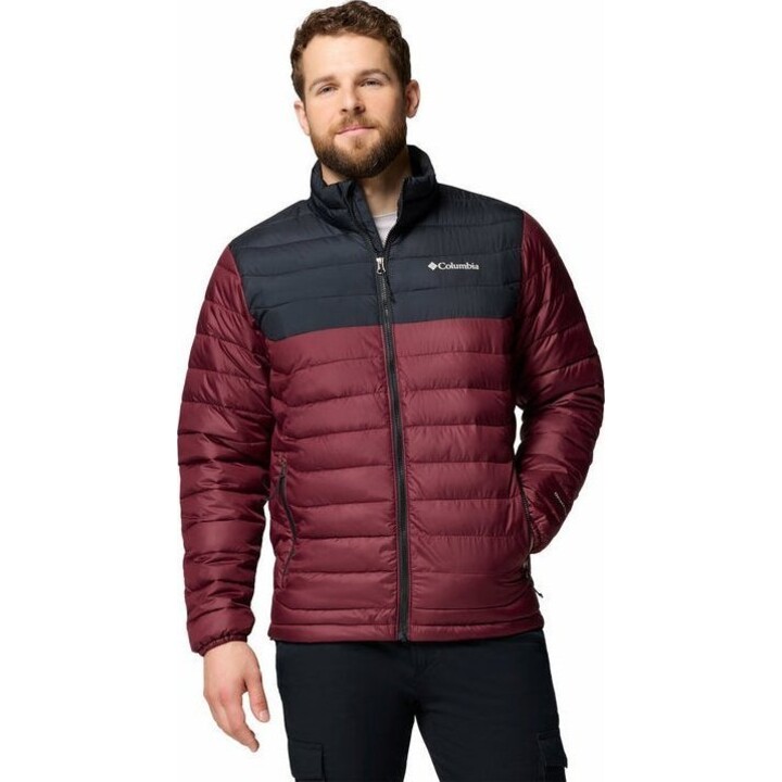 Veste Columbia Powder Lite II - coloris bordeaux foncé/noir, taille : L