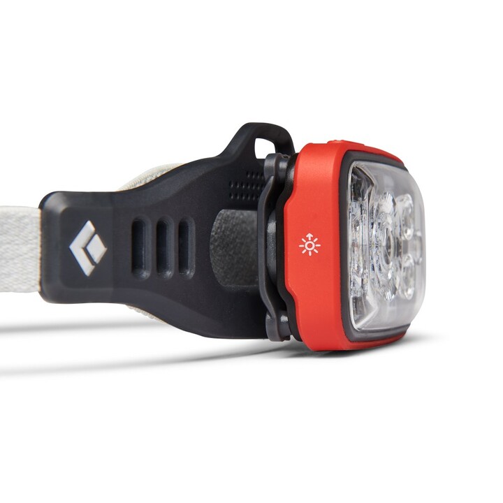 Torcia portatile a LED Black Diamond Distance 1500, rossa e bianca.