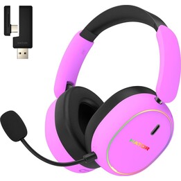 Fone de ouvido gamer sem fio Hator Phoenix 2, roxo.