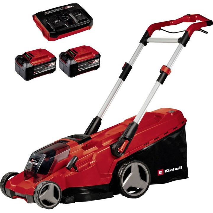 Cortacésped inalámbrico Einhell Professional RASARRO 36/42 (2x5,2Ah) con batería recargable + cargador doble + batería de repues