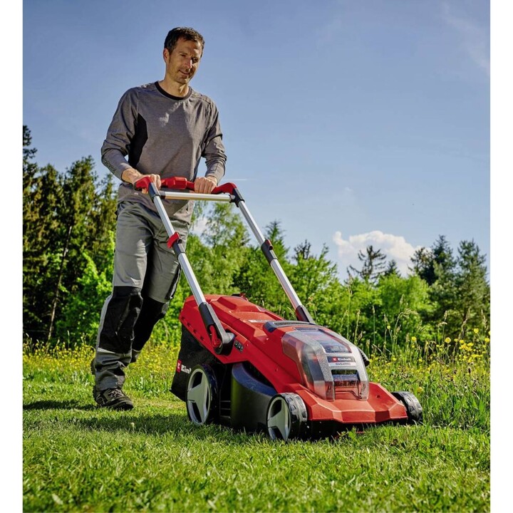Cortacésped inalámbrico Einhell Professional RASARRO 36/42 (2x5,2Ah) con batería recargable + cargador doble + batería de repues