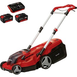 Einhell Professional RASARRO 36/38 (2x4 Ah) Tondeuse à gazon sans fil avec batterie rechargeable + chargeur double supplémentair