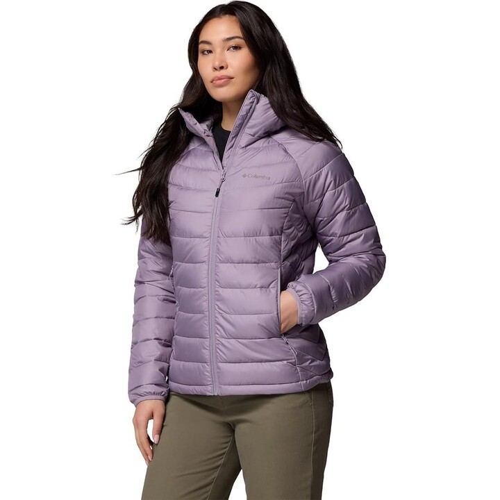 Chaqueta con capucha Columbia Powder Lite II para mujer - morado pizarra, talla: s