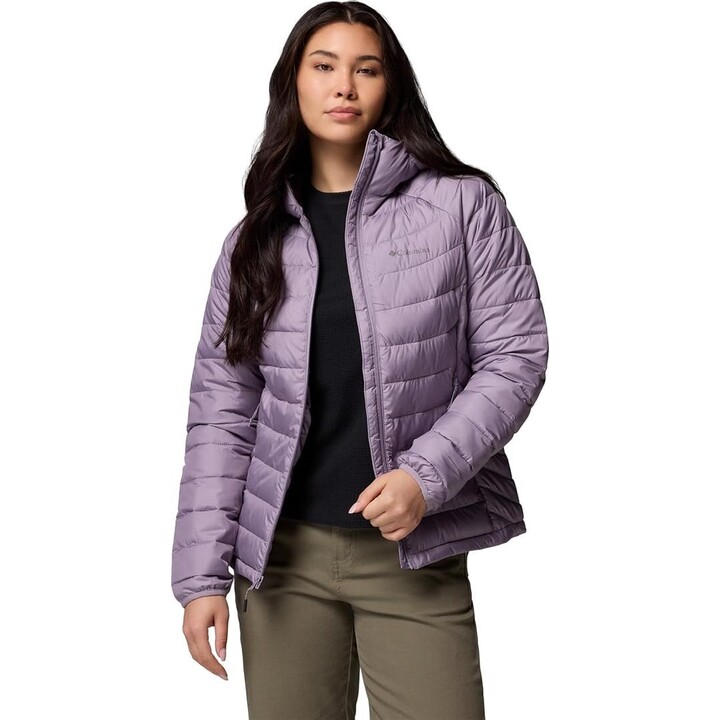Chaqueta con capucha Columbia Powder Lite II para mujer - morado pizarra, talla: s