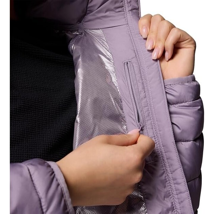Chaqueta con capucha Columbia Powder Lite II para mujer - morado pizarra, talla: s