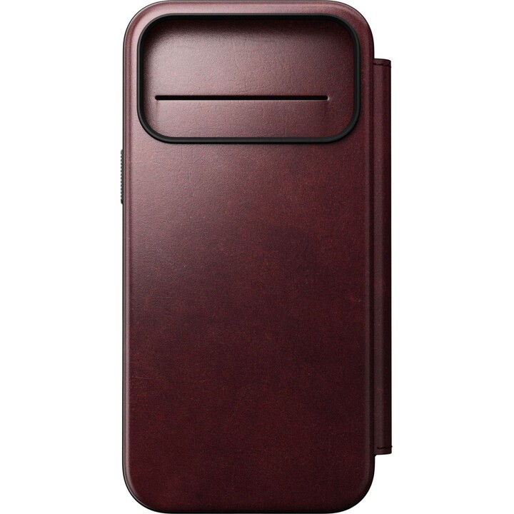 Leather case for iPhone 17 Pro Max, MagSafe, burgundy