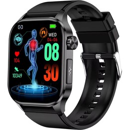 ET580 Smartwatch 2,04" AMOLED 10 dias de autonomia IP67 Preto Pulseira de silicone
