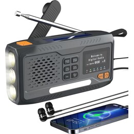 Radio d'urgence Bluetooth à énergie solaire Extralink avec banque d'alimentation dynamo à manivelle 4000 mAh avec lampe de poche