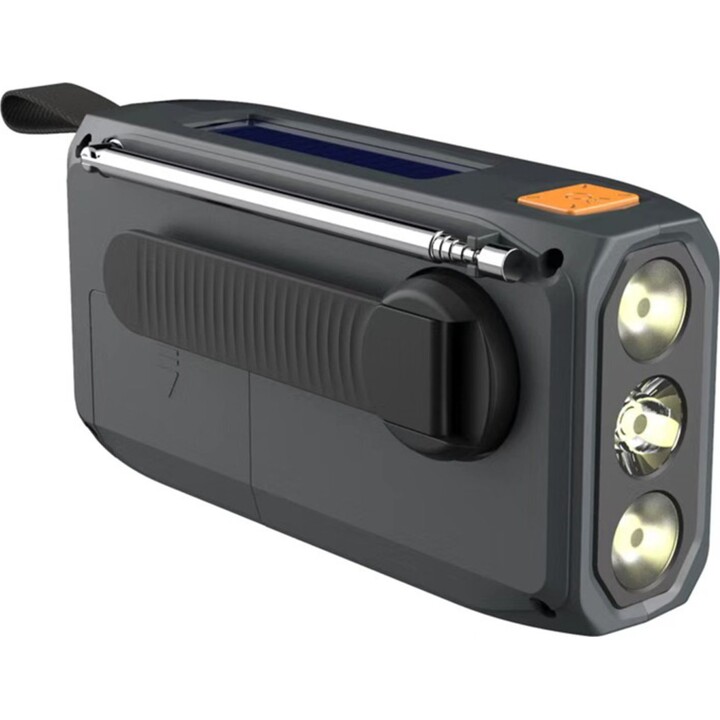 Extralink Radio di emergenza Bluetooth ad energia solare con dinamo a manovella Power Bank 4000mAh con torcia SOS BT-4000 portat