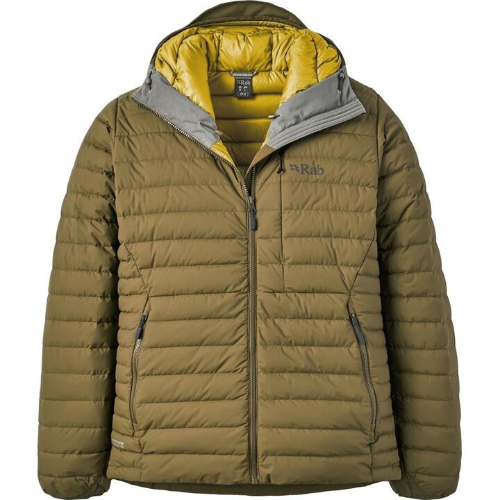 Rab Microlight Windstopper Down Jacket with Hood - Oak Size: L