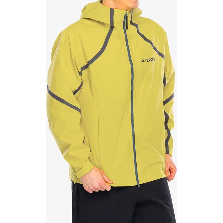 adidas TERREX waterproof jacket - yellow color, size: S