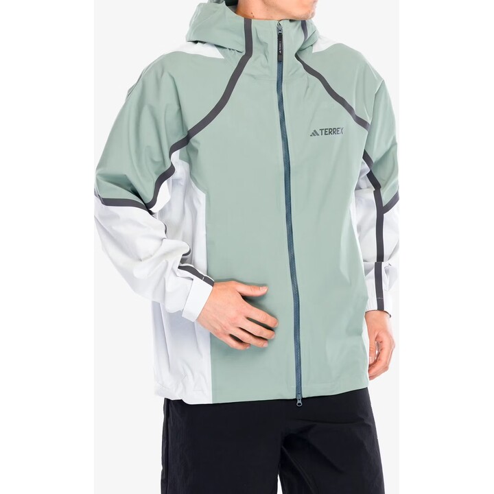 adidas TERREX Nat Geo waterproof jacket, green/silver, M