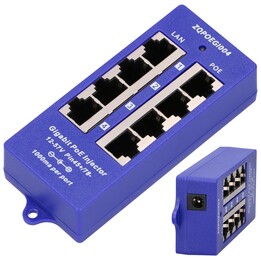 Inyector PoE Gigabit Extralink de 4 Puertos, 4x 1000mb/s Rj45