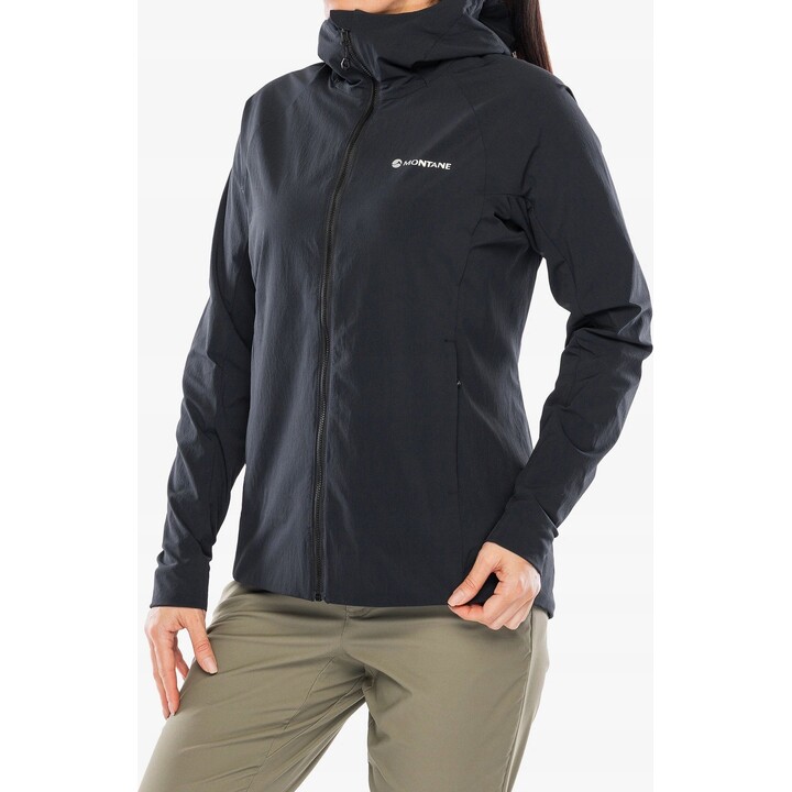 Giacca softshell da donna Montane Khamsin con cappuccio - Nera Taglia: M