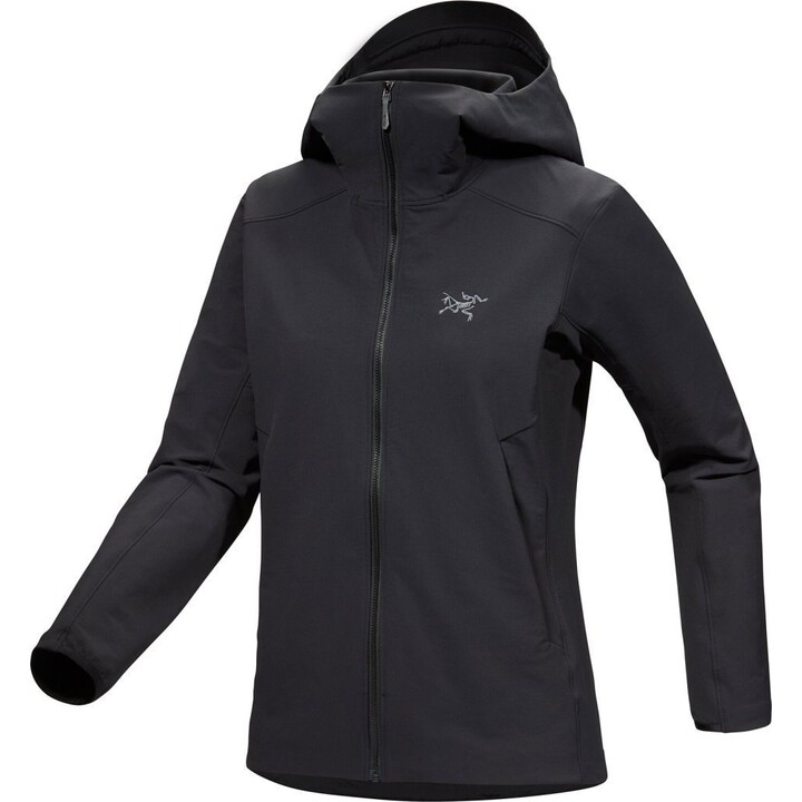 Jaqueta softshell feminina Cotopaxi Yermo com capuz - preta, tamanho M.