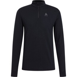 Odlo Merino 200 BL Top Turtle Neck LS Felpa termica con mezza zip - nero taglia: M