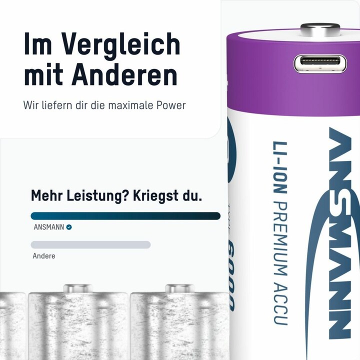 Ansmann 1314-0005 Household Battery Rechargeable D Lithium-Ion Battery