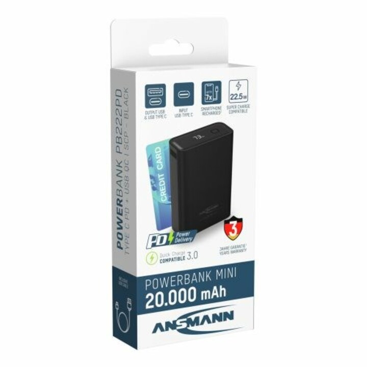Ansmann PB222PD Lithium Polymer 20000 mAh Black