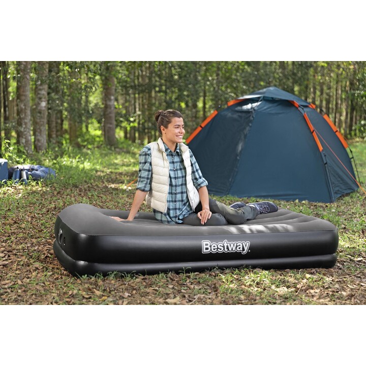 Colchão inflável Bestway 671BT, solteiro, preto, cinza, unissex