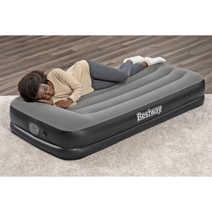 Colchão inflável Bestway 671BT, solteiro, preto, cinza, unissex