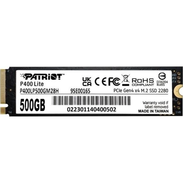Disco Duro Patriot P400 Lite 500 GB SSD M.2 NVMe PCIe 4.0 x4 Lectura 3500 MB/s