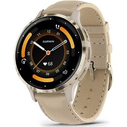 Garmin Venu 3S Soft French Grey Gold avec bracelet en cuir