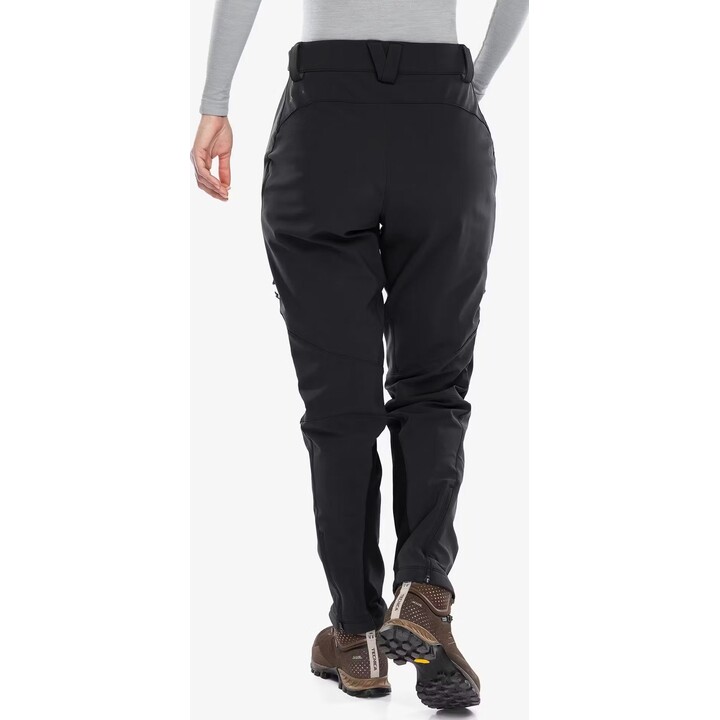 Calça de inverno Rab Torque - Calça feminina preta de tecido softshell, tamanho: P