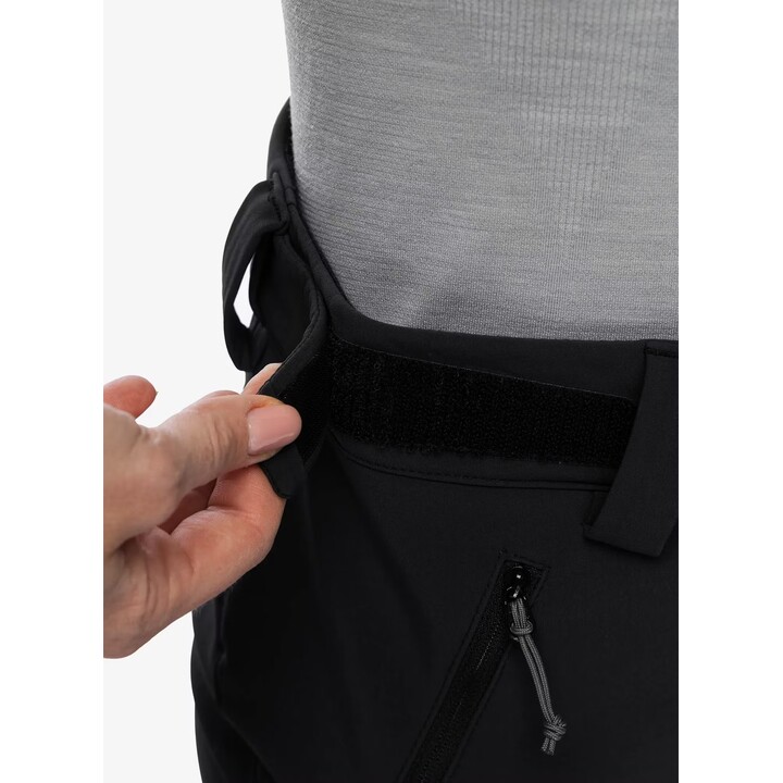 Calça de inverno Rab Torque - Calça feminina preta de tecido softshell, tamanho: P