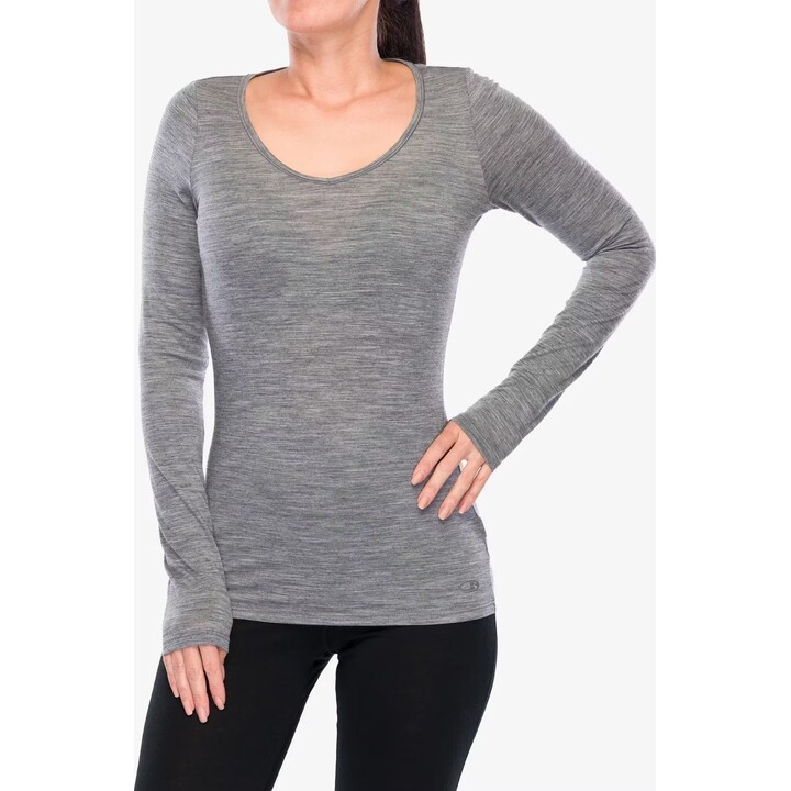 Sudadera de manga larga para mujer Icebreaker Siren Sweetheart - Gritstone Hthr Talla: S