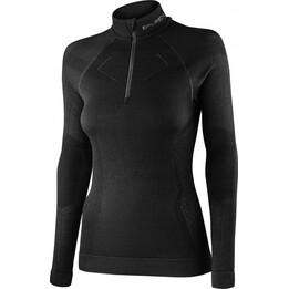 Blusa térmica feminina Brubeck Extreme Merino HZ - preta, tamanho: M