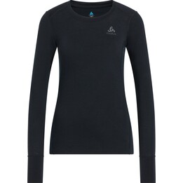 Odlo Merino 200 BL Women´s Long Sleeve Thermal Sweatshirt with Round Neck - Black, Size: S