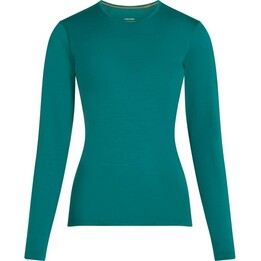 Moletom térmico feminino de manga comprida Icebreaker 200 Oasis Crewe - Azul-petróleo Tamanho: G