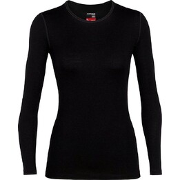 Sudadera térmica de manga larga Icebreaker 260 Tech Crewe para mujer - Negra Talla: S