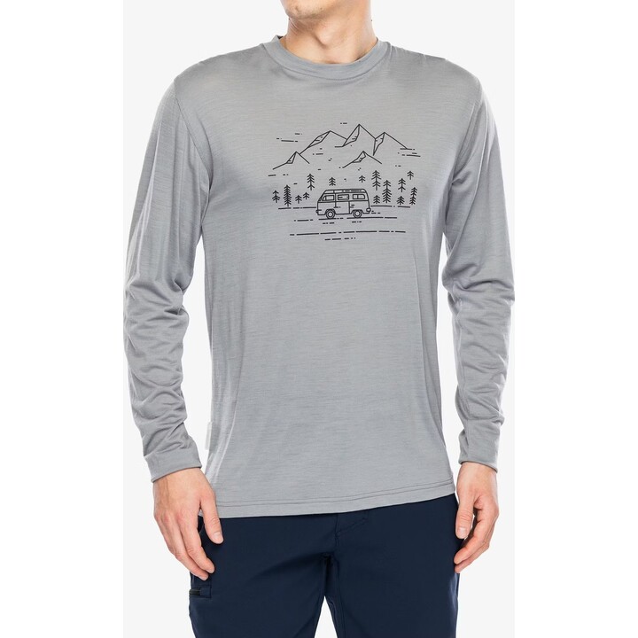 Bluza termoaktywna Sensor Merino Active Van Life Tee LS - grey rozmiar: m