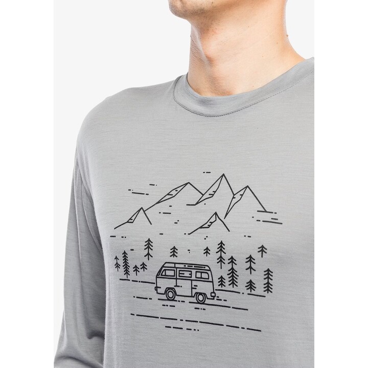 Bluza termoaktywna Sensor Merino Active Van Life Tee LS - grey rozmiar: m