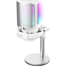 Trust GXT 238W Auron Gaming USB Microphone with LED Lighting, Cardioid Pattern, and Tripod, White