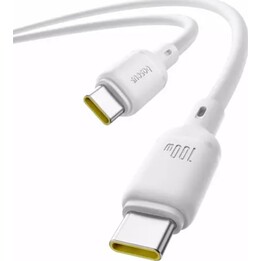 Câble USB Silky de Baseus, 2xUSB type-C, 100 cm, 100 W, blanc, silicone